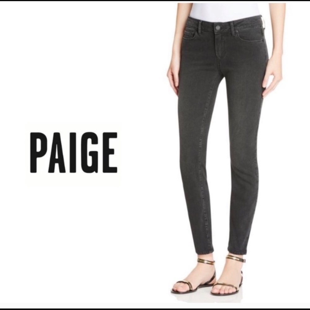 Paige Verdugo Ankle Weathered Black Skinny Jeans